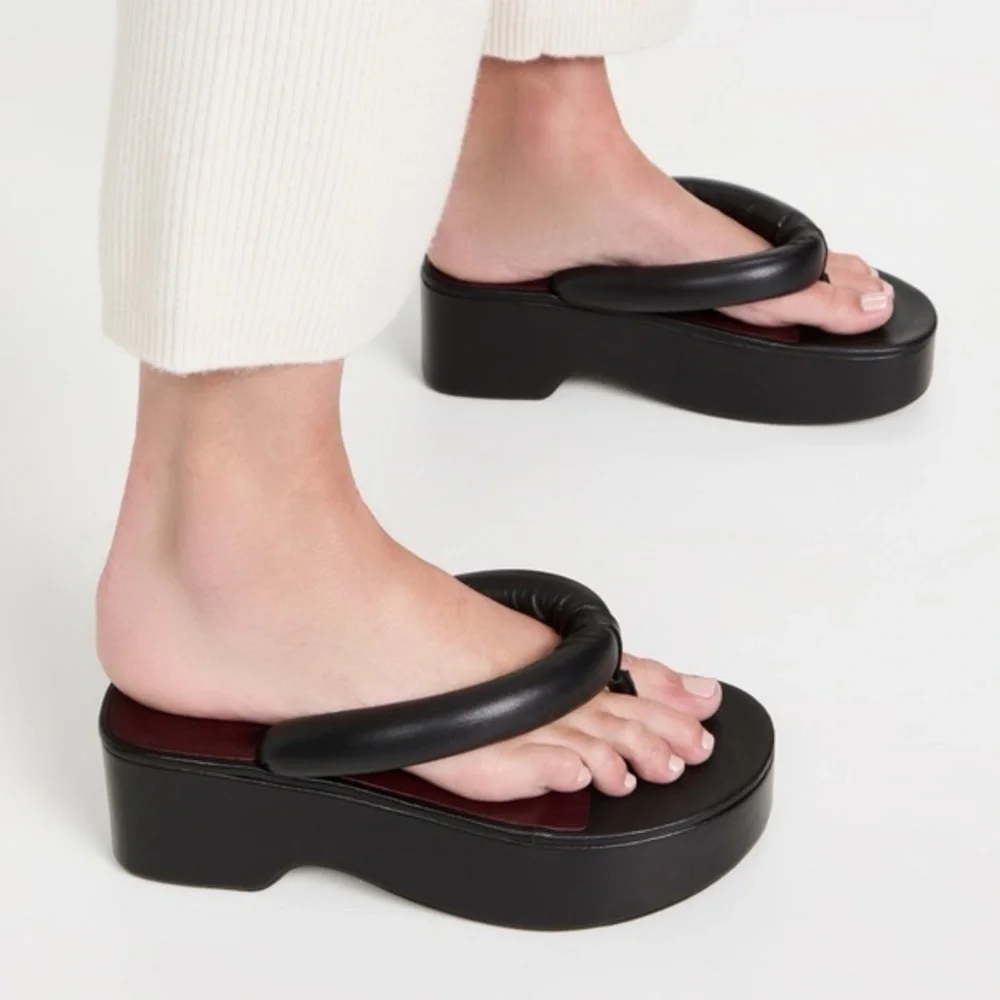 NEW STAUD RIO PLATFORM SANDALS BLACK SIZE 9 - Picture 8 of 8